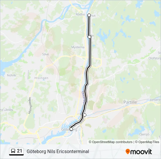 21 Bus Line Map