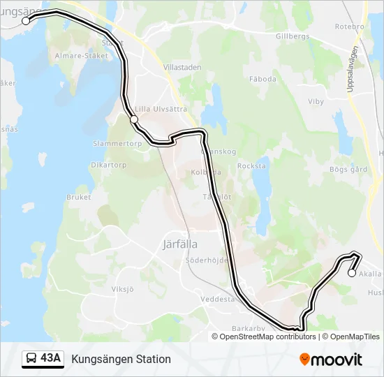 43A Bus Line Map