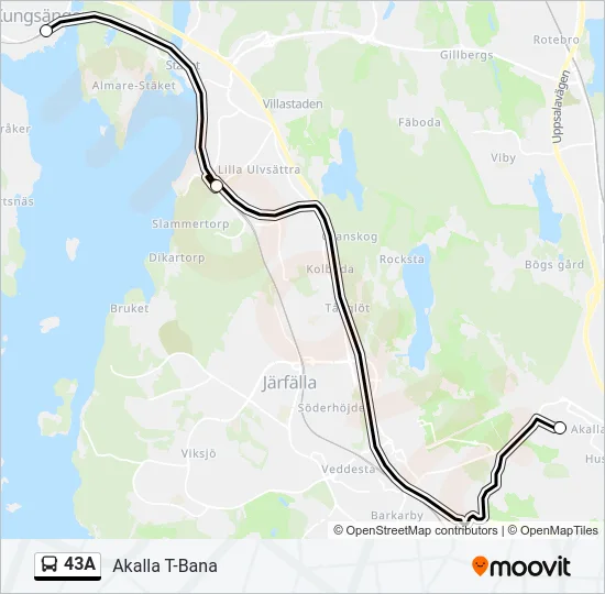 43A Bus Line Map