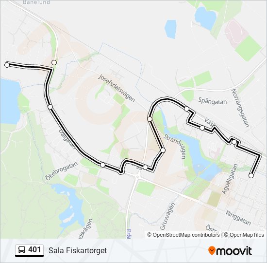 401 bus Line Map