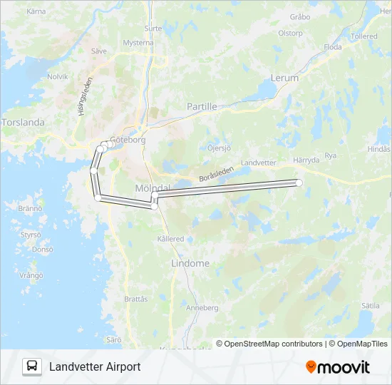 FLYGBUSSARNA Bus Line Map