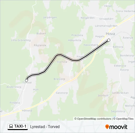 TAXI-1 Bus Line Map