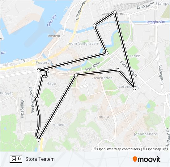 6 bus Line Map