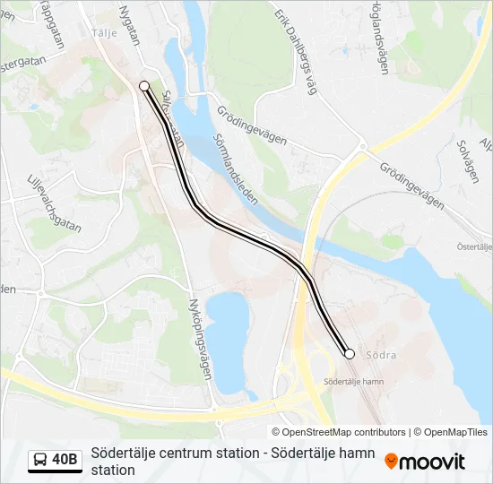 40B Bus Line Map