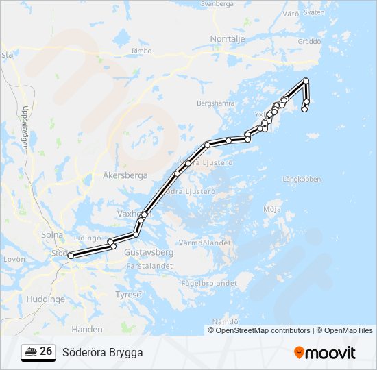 26 färja Linje karta