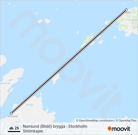 26 färja Linje karta