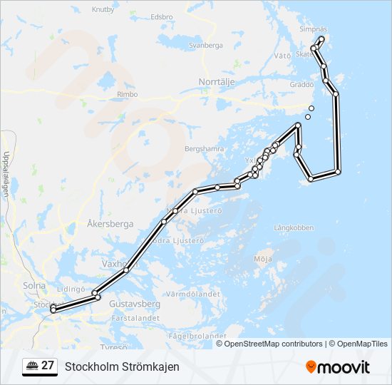 27 färja Linje karta