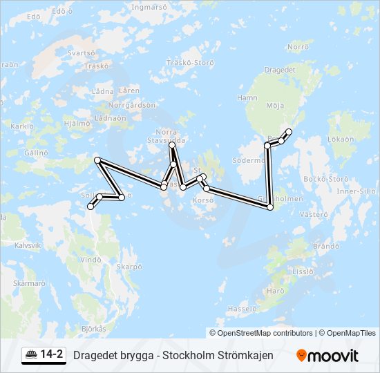 14-2 färja Linje karta