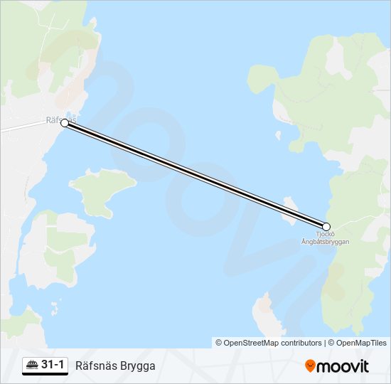 31-1 färja Linje karta