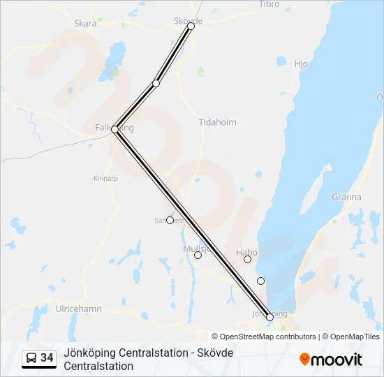 34 Bus Line Map