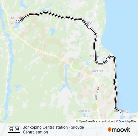 34 Bus Line Map
