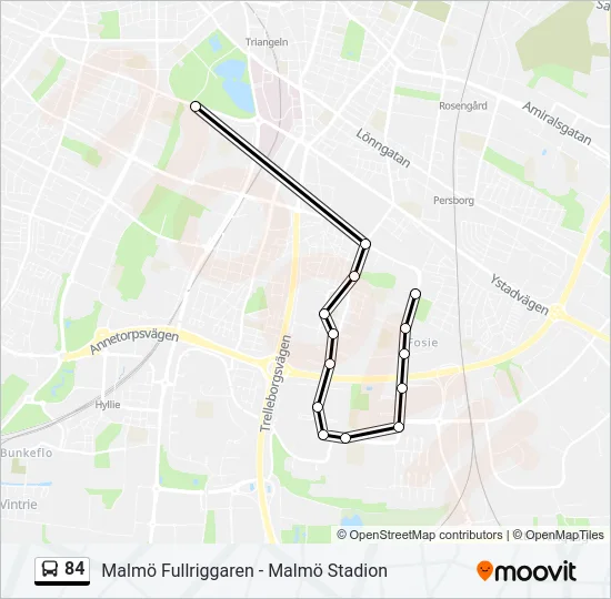 84 Bus Line Map