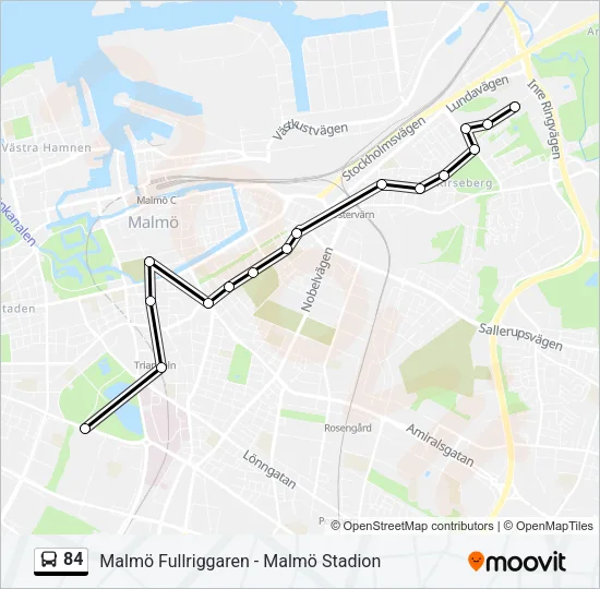 84 Bus Line Map