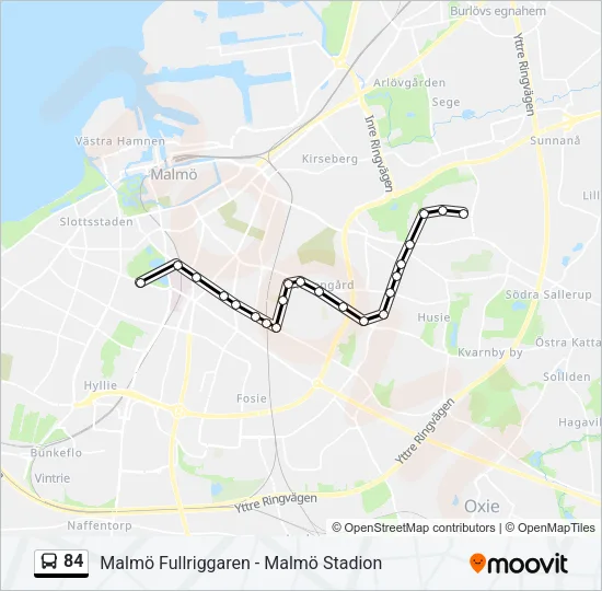 84 Bus Line Map