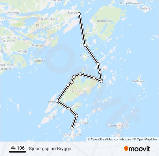 106 färja Linje karta