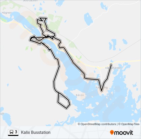3 Rutt: Tidtabeller, Hållplatser & Kartor - Kalix Busstation (Uppdaterat)
