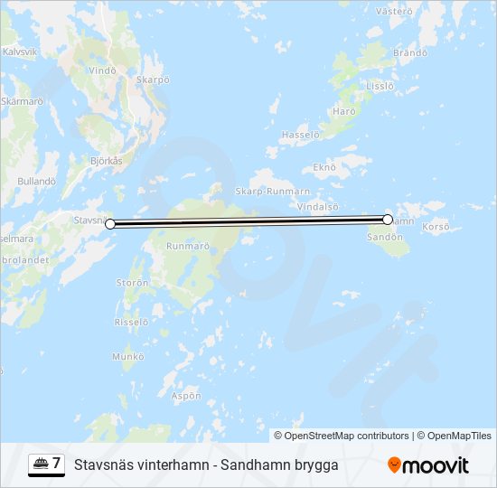 7 färja Linje karta