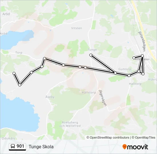 901 Bus Line Map