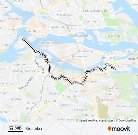 30B bus Line Map