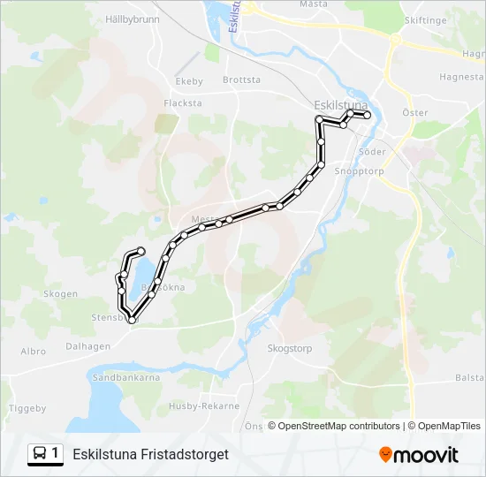 1 Bus Line Map