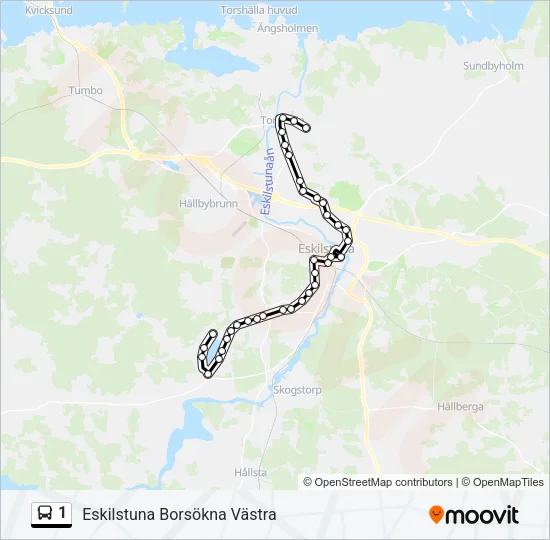 1 Bus Line Map