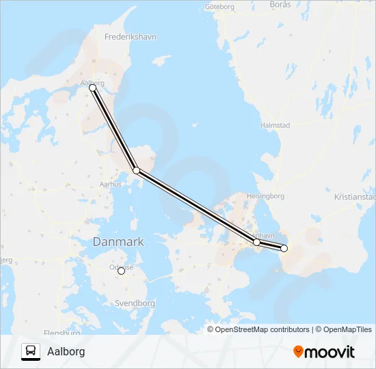 MALMÖ CENTRALSTATION - AALBORG  Line Map