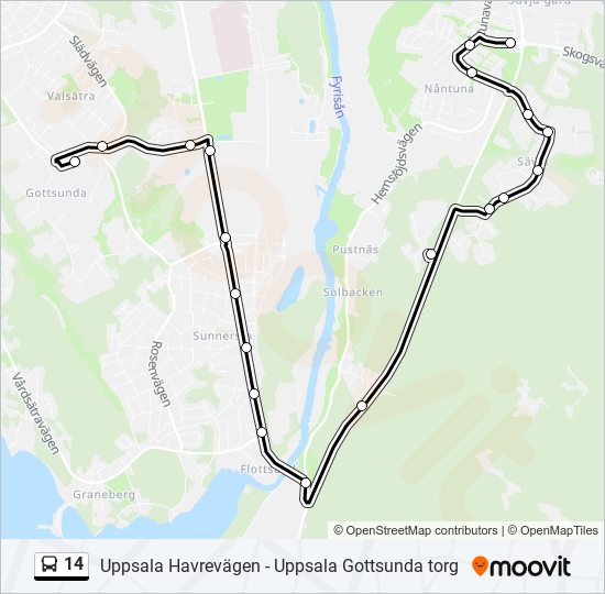 14 bus Line Map