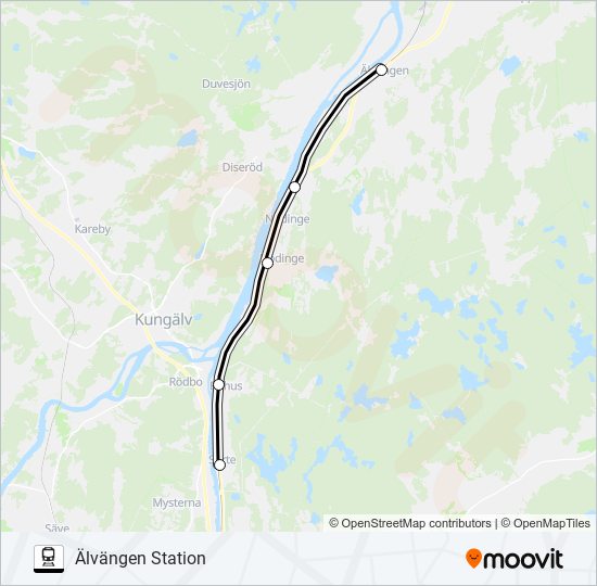 VÄSTTÅGEN train Line Map