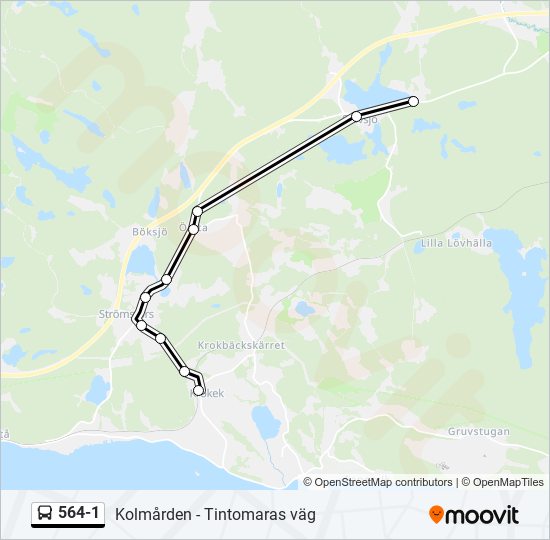 564-1 bus Line Map