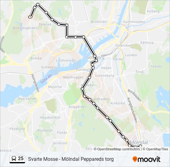 25 bus Line Map