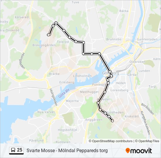 25 bus Line Map