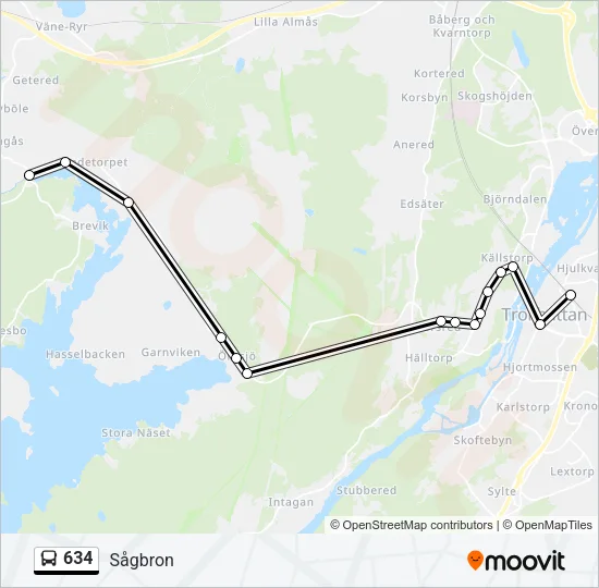 634 Bus Line Map