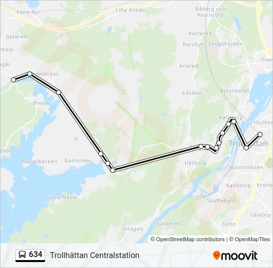 634 Bus Line Map