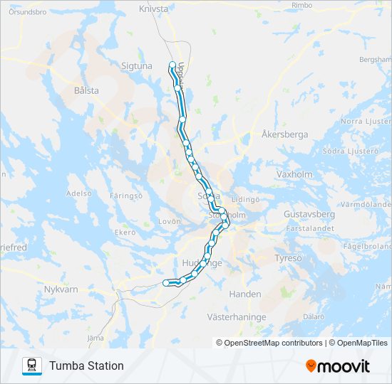 PENDELTÅG train Line Map