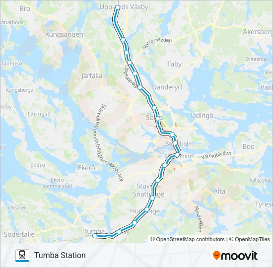 PENDELTÅG Train Line Map