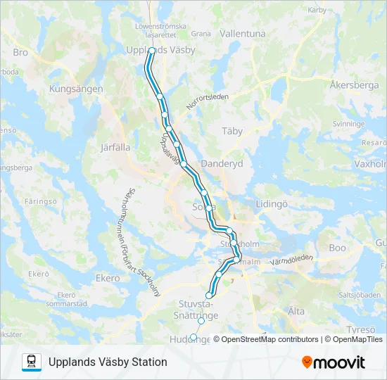 PENDELTÅG Train Line Map