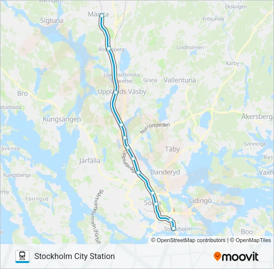 PENDELTÅG Train Line Map