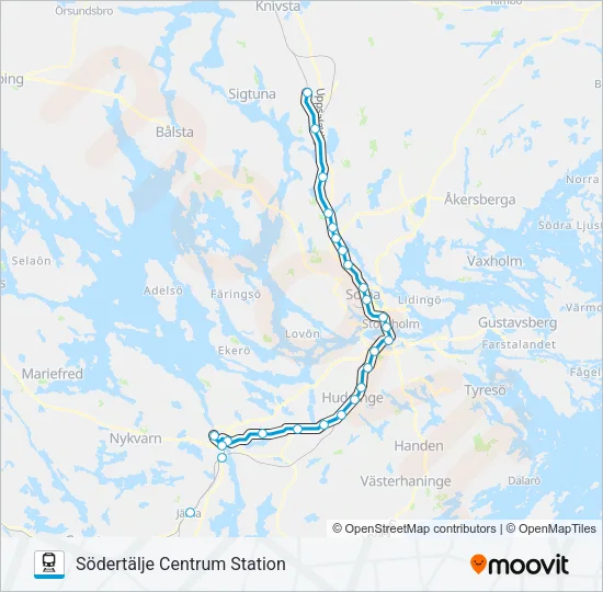 PENDELTÅG Train Line Map
