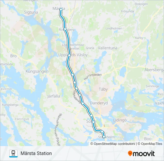 PENDELTÅG Train Line Map
