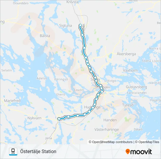 PENDELTÅG Train Line Map