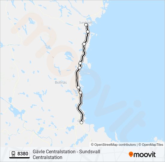 8380 tåg Linje karta