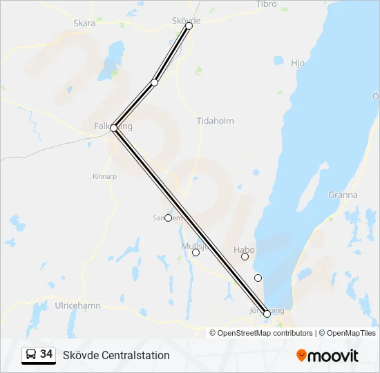34 Bus Line Map
