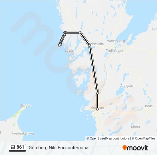 861 Bus Line Map