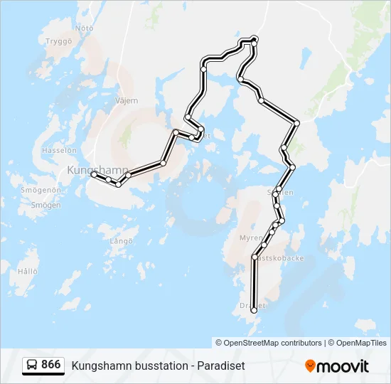 866 Bus Line Map