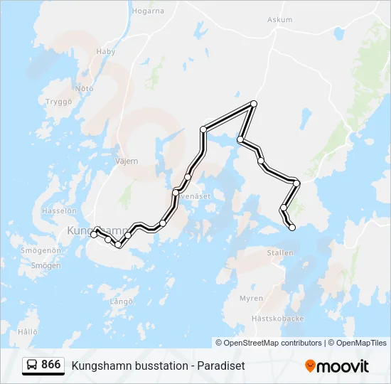 866 Bus Line Map