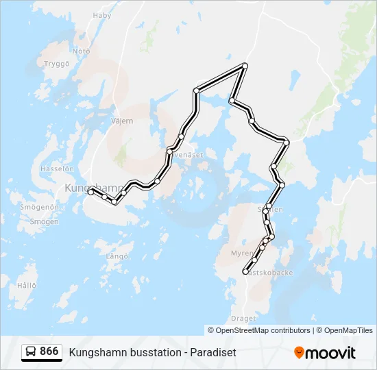 866 Bus Line Map