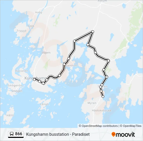 866 Bus Line Map