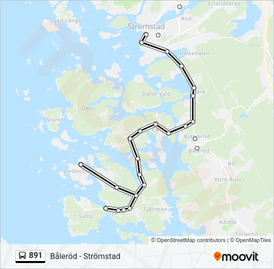 891 Bus Line Map