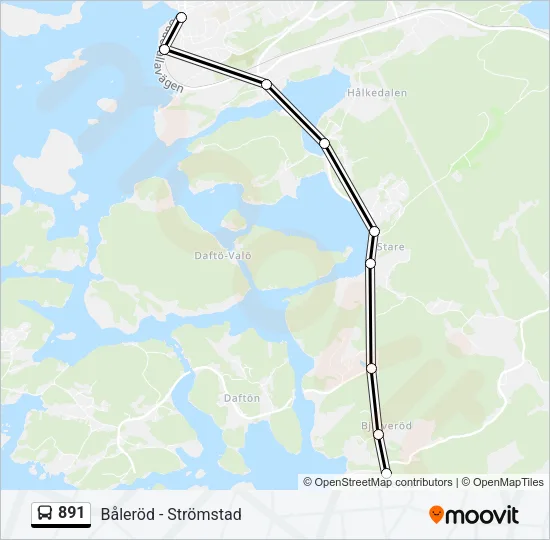 891 Bus Line Map