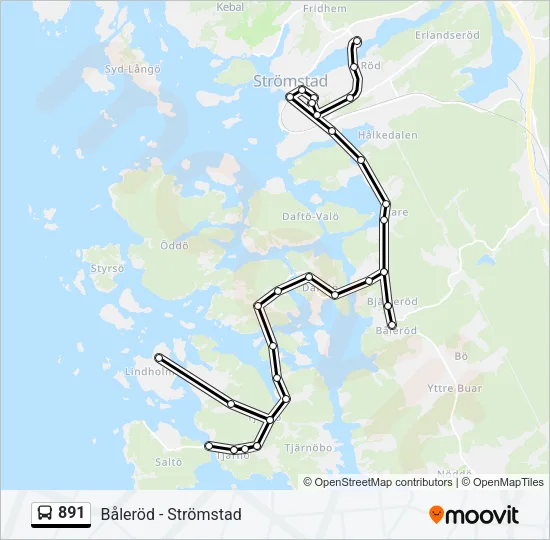 891 Bus Line Map
